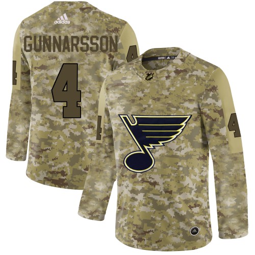 Adidas St. Louis Blues #4 Carl Gunnarsson Camo Authentic Stitched Jersey Men's