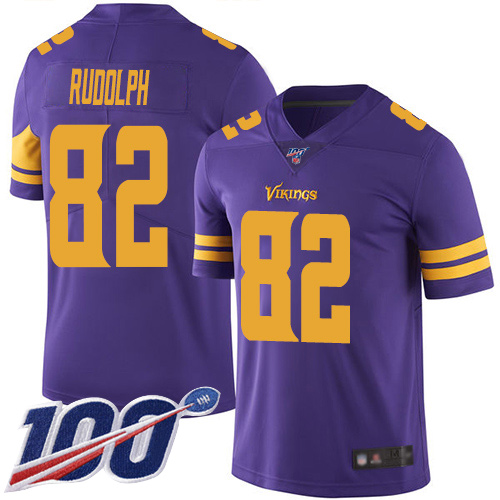 Minnesota Vikings #82 Kyle Rudolph Purple Men's Stitched Limited Rush 100th Season Jersey Men's