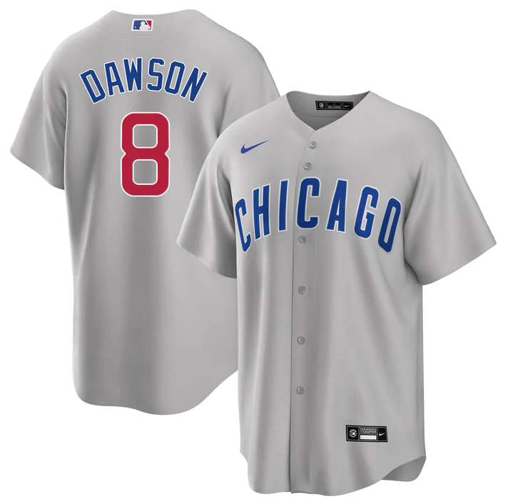 Men's Youth Women's Chicago Cubs #8 Andre Dawson Gray Road 2020 Jersey