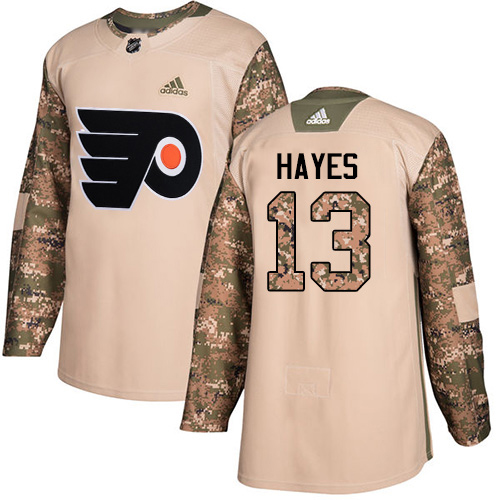 Adidas Philadelphia Flyers #13 Kevin Hayes Camo Authentic 2017 Veterans Day Stitched Jersey Men's