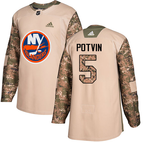 Adidas New York Islanders #5 Denis Potvin Camo Authentic 2017 Veterans Day Stitched Jersey Men's