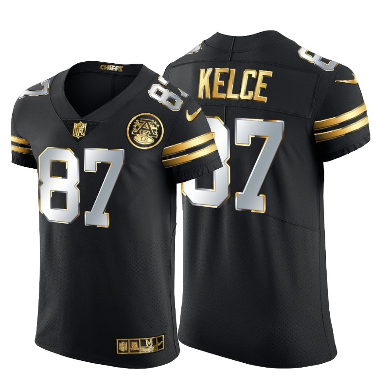 Kansas City Chiefs #87 Travis Kelce Men's Black Edition Vapor Untouchable Elite Jersey