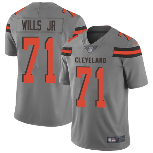 Cleveland Browns #71 Jedrick Wills JR Gray Men's Stitched Limited Inverted Legend Jersey Men's