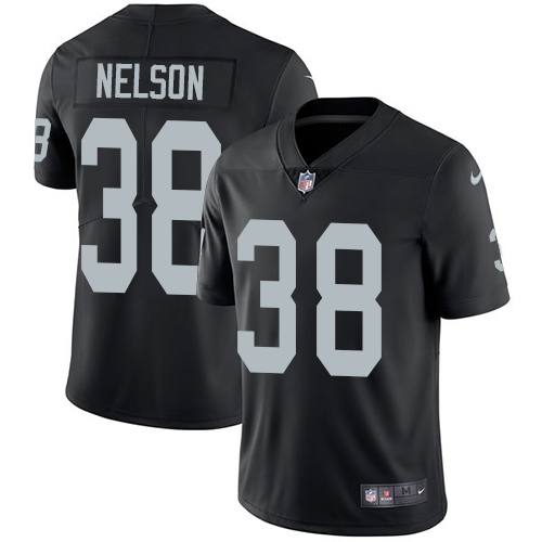 Las Vegas Raiders #38 Nick Nelson Black Team Color Men's Stitched Vapor Untouchable Limited Jersey Men's