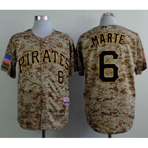 Pittsburgh Pirates #6 Starling Marte Camo Alternate Cool Base Stitched Jersey Men's