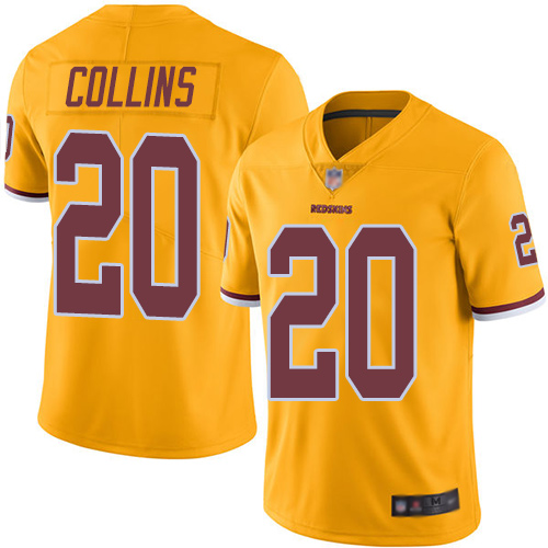 Washington Commanders #20 Landon Collins Gold Youth Stitched Limited Rush Jersey Youth