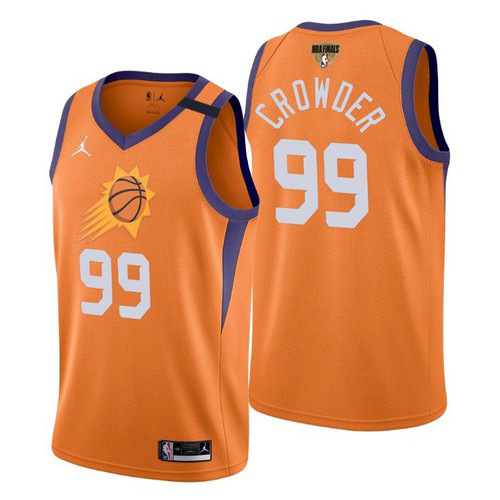 Phoenix Phoenix Suns #99 Jae Crowder Mens 2021 Finals Bound Statement Edition Jersey Orange Mens