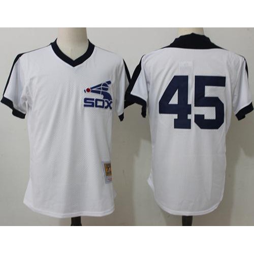 Mitchell And Ness 1981 Chicago White Sox #45 Michael Jordan White Throwback Stitched Jersey Men's