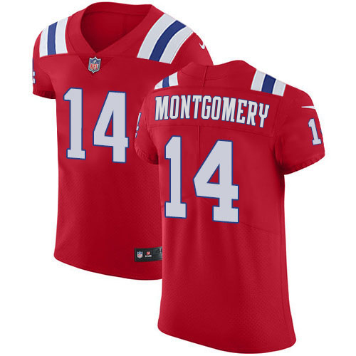 Patriots #14 Ty Montgomery Red Alternate Men's Stitched Vapor Untouchable Elite Jersey
