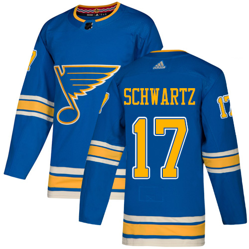 Adidas St. Louis Blues #17 Jaden Schwartz Blue Alternate Authentic Stitched Jersey Men's
