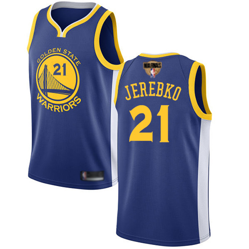 Golden State Warriors #21 Jonas Jerebko Blue 2019 Finals Bound Swingman Icon Edition Jersey Mens