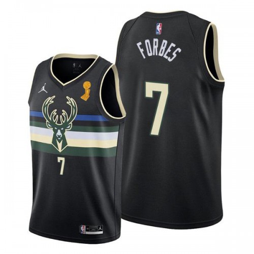 Milwaukee Milwaukee Bucks #7 Bryn Forbes Womens 2021 Finals Champions Swingman Statement Edition Jersey Black Womens