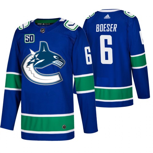 Men's Vancouver Vancouver Canucks #6 Brock Boeser Adidas Blue 2019-20 Home Authentic Jersey Men's