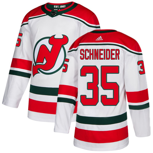 Adidas New Jersey Devils #35 Cory Schneider White Alternate Authentic Stitched Jersey Men's