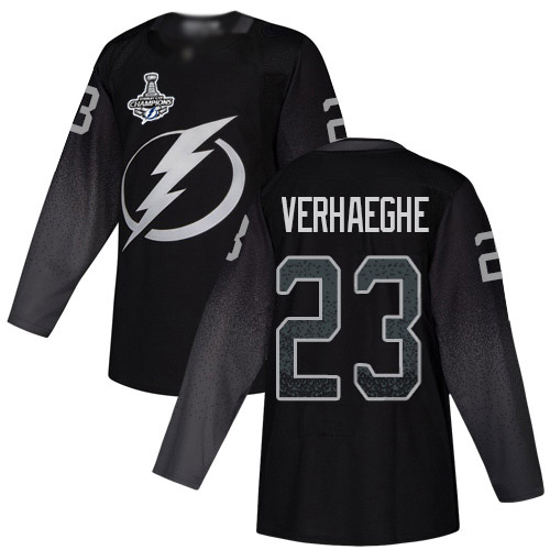Adidas Tampa Bay Lightning #23 Carter Verhaeghe Black Alternate Authentic Youth 2020 Stanley Cup Champions Stitched Jersey Youth