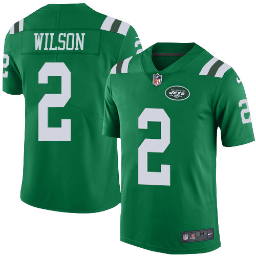 Jets #2 Zach Wilson Green Youth Stitched Limited Rush Jersey