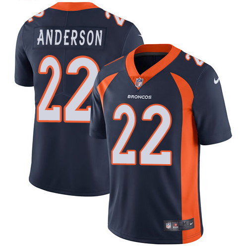 Denver Broncos #22 C.J. Anderson Navy Blue Alternate Men's Stitched Vapor Untouchable Limited Jersey Men's
