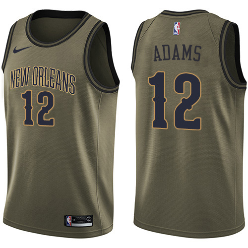 New Orleans Pelicans #12 Steven Adams Green Salute to Service Youth Swingman Jersey Youth