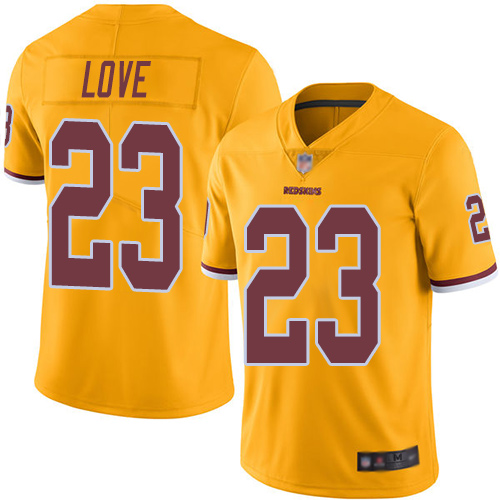 Washington Commanders #23 Bryce Love Gold Men's Stitched Limited Rush Jersey Men's