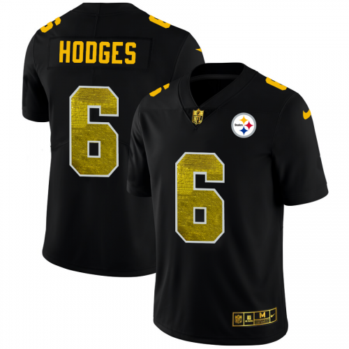 Pittsburgh Pittsburgh Steelers #6 Devlin Hodges Men's Black Golden Sequin Vapor Limited Jersey Men's