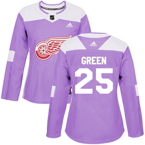 Adidas Detroit Red Wings #25 Mike Green Purple Authentic Fights Cancer Women's Stitched Jersey Womens