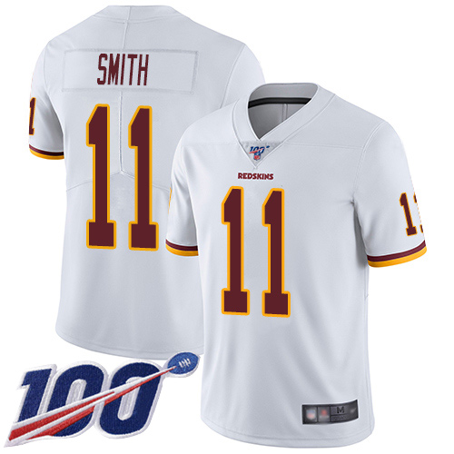 Washington Commanders #11 Alex Smith White Men's Stitched 100th Season Vapor Limited Jersey Men's