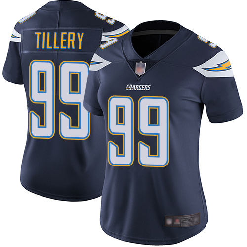 Los Angeles Chargers #99 Jerry Tillery Navy Blue Team Color Women's Stitched Vapor Untouchable Limited Jersey Womens