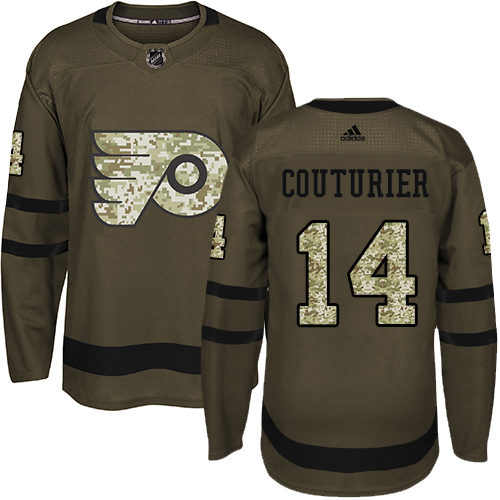 Adidas Philadelphia Flyers #14 Sean Couturier Green Salute to Service Stitched Jersey Men's