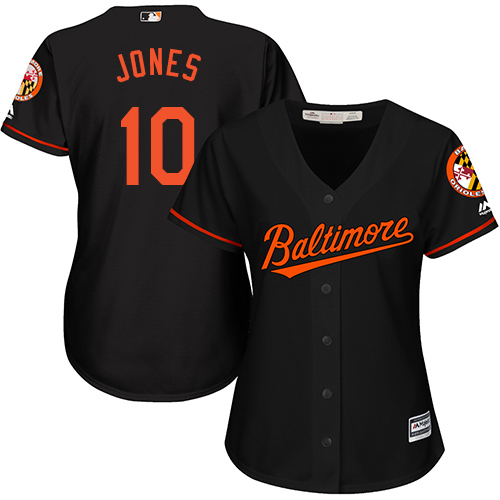 Baltimore Orioles #10 Adam Jones Black Alternate Women's Stitched Jersey Womens