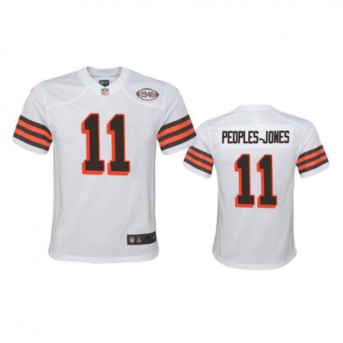Youth Cleveland Browns #11 Donovan Peoples-Jones 1946 Collection Alternate Game Limited Jersey - White Youth