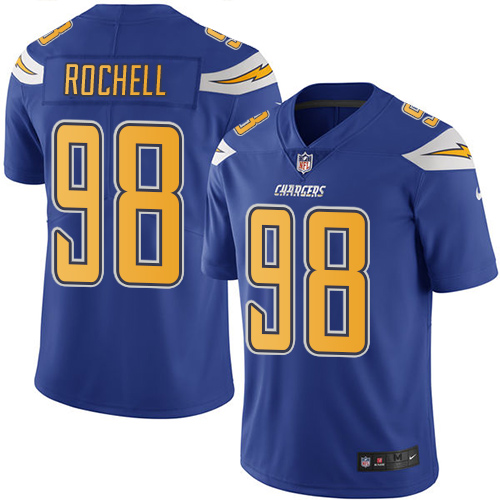 Los Angeles Chargers #98 Isaac Rochell Electric Blue Men's Stitched Limited Rush Jersey Men's