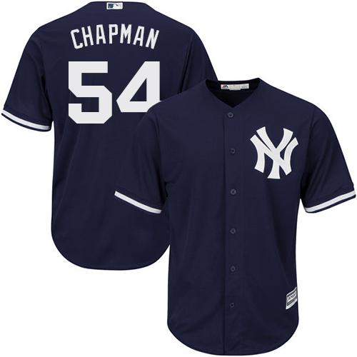 New York Yankees #54 Aroldis Chapman Navy Blue Alternate Stitched Youth Jersey Youth