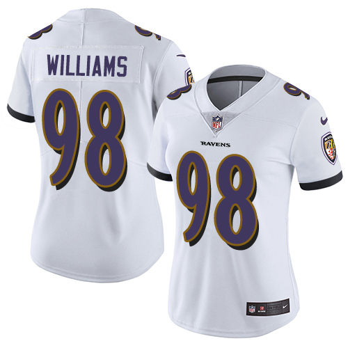 Baltimore Ravens #98 Brandon Williams White Women's Stitched Limited Vapor Untouchable Limited Jersey Womens