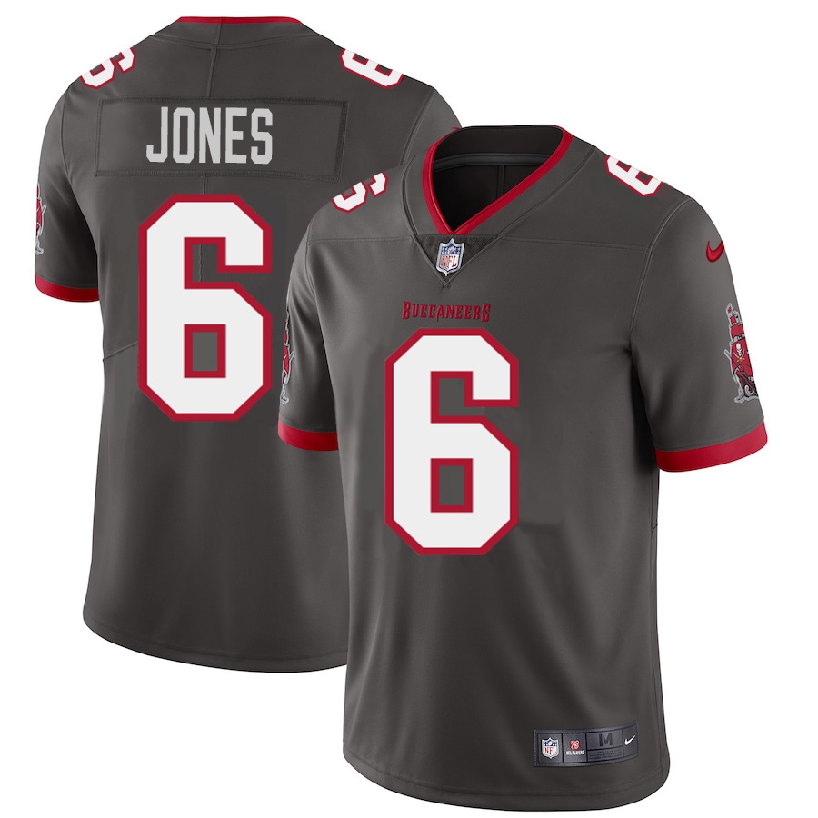 Tampa Bay Buccaneers #6 Julio Jones Youth Pewter Alternate Vapor Limited Jersey