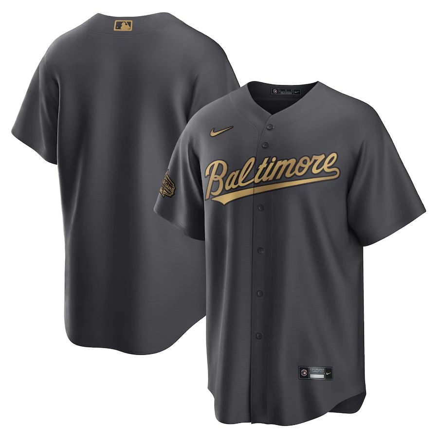 Baltimore Orioles Blank Men's Charcoal 2022 All-Star Game Replica Jersey