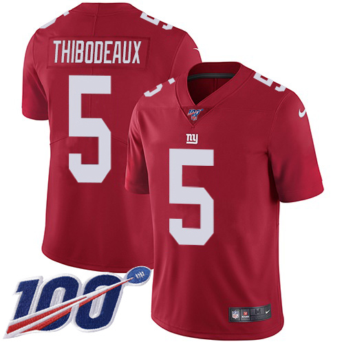 Giants #5 Kayvon Thibodeaux Red Alternate Men's Stitched 100th Season Vapor Limited Jersey