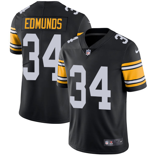 Pittsburgh Steelers #34 Terrell Edmunds Black Team Color Youth Stitched Vapor Untouchable Limited Jersey Youth
