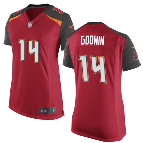Buccaneers #14 Chris Godwin Red Team Color Women's Stitched New Elite Jersey
