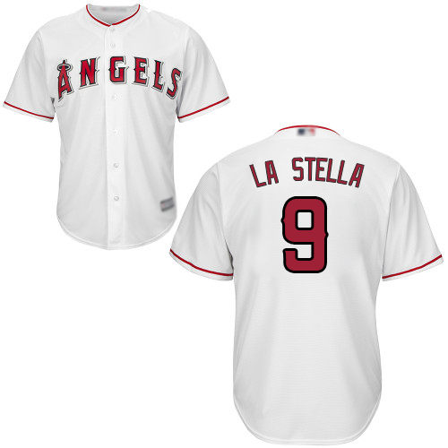 Los Angeles Angels #9 Tommy La Stella White Cool Base Stitched Youth Jersey Youth