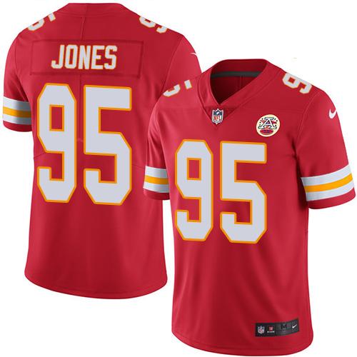 Chiefs #95 Chris Jones Red Team Color Men's Stitched Vapor Untouchable Limited Jersey