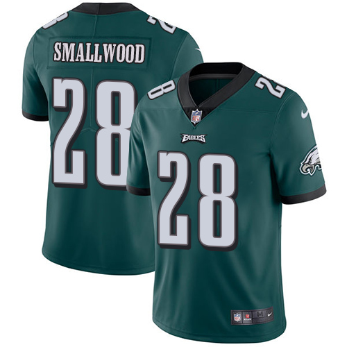 Philadelphia Eagles #28 Wendell Smallwood Midnight Green Team Color Men's Stitched Vapor Untouchable Limited Jersey Men's