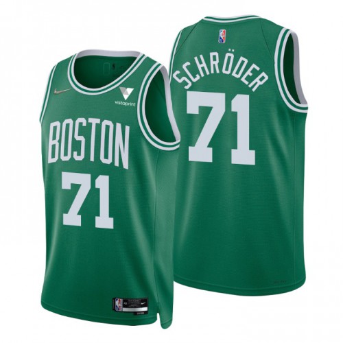 Boston Celtics #71 Dennis Schroder Green Mens 2021-22 75th Anniversary Diamond Swingman Jersey - Icon Edition Mens