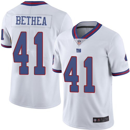 New York Giants #41 Antoine Bethea White Men's Stitched Limited Rush Jersey Men's