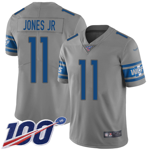 Detroit Lions #11 Marvin Jones Jr Gray Men's Stitched Limited Inverted Legend 100th Season Jersey Men's