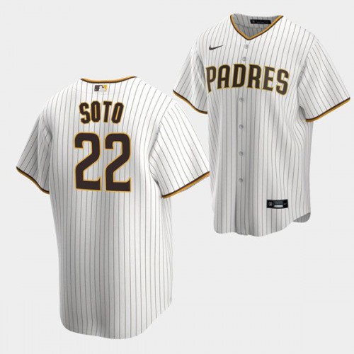 San Diego San Diego Padres #22 Juan Soto White Replica Home Brown Jersey Men's