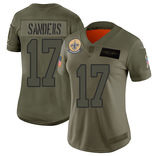 New Orleans Saints #17 Emmanuel Sanders Camo Women's Stitched Limited 2019 Salute To Service Jersey Womens