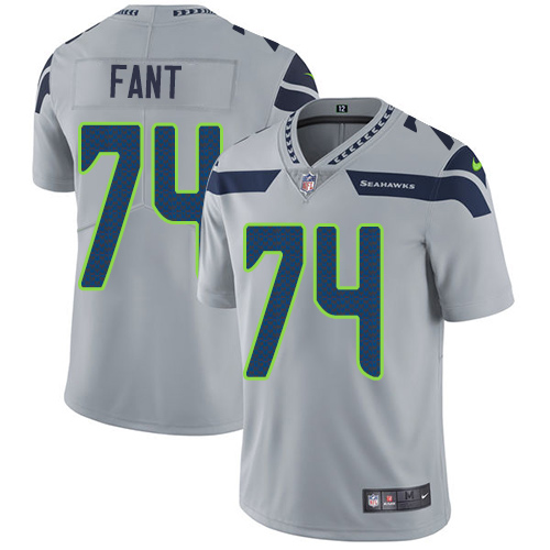 Seattle Seahawks #74 George Fant Grey Alternate Men's Stitched Vapor Untouchable Limited Jersey Men's