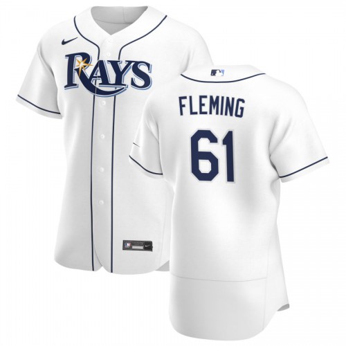 Tampa Bay Tampa Bay Rays #61 Josh Fleming Men's White Home 2020 Authentic Player Jersey Men's