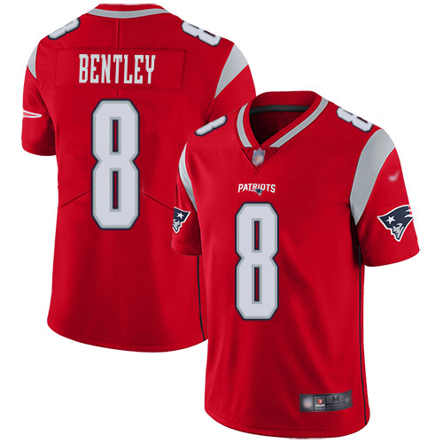 Patriots #8 Ja'Whaun Bentley Red Men's Stitched Limited Inverted Legend Jersey