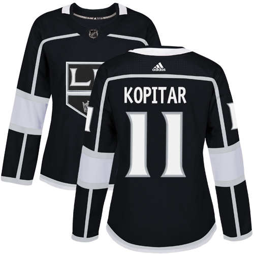 Adidas Los Angeles Kings #11 Anze Kopitar Black Home Authentic Women's Stitched Jersey Womens